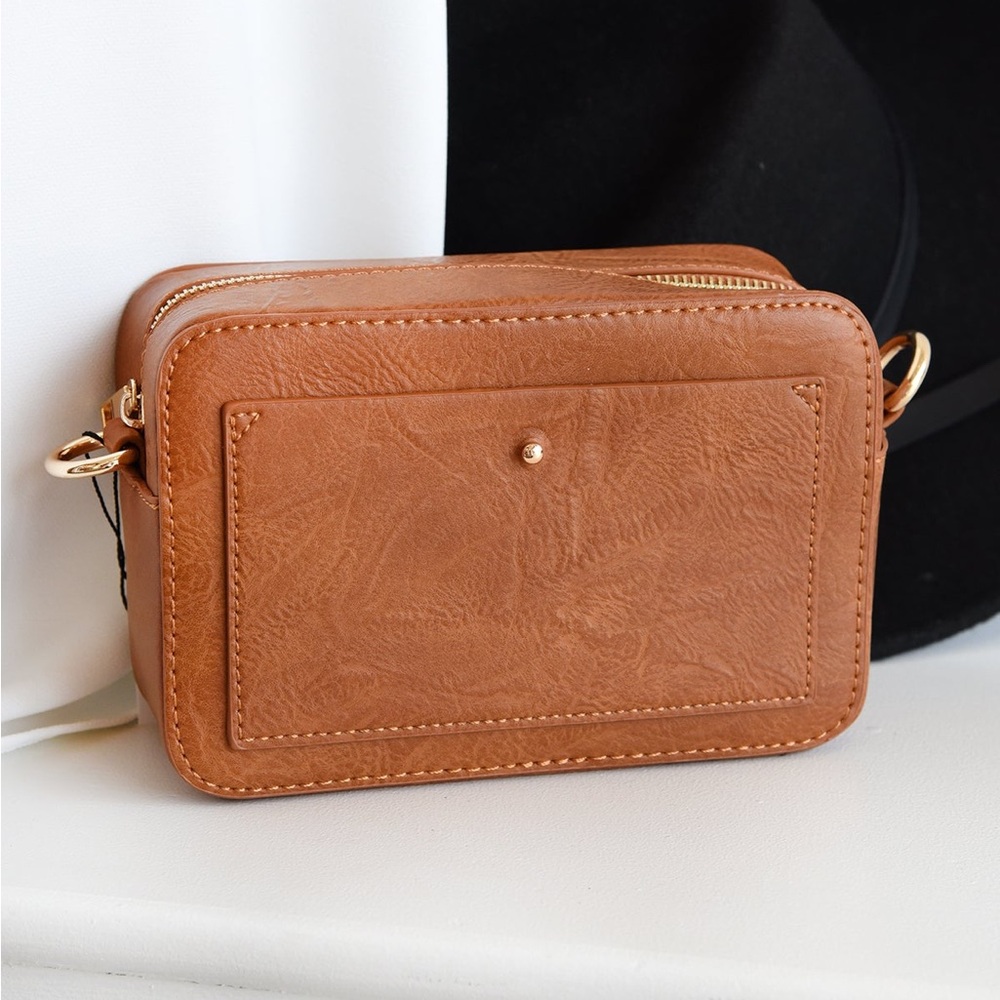 AHDORNED CAMEL VEGAN BAG WITH STRAP